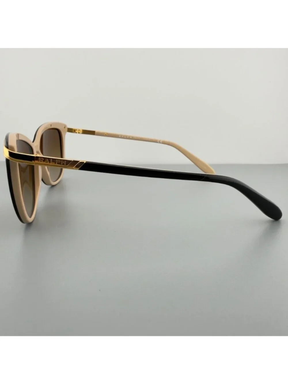 Ralph Lauren Women Sunglasses RA5203 Cat Eye 1090T5 Black On Gold 54 16 135 READ